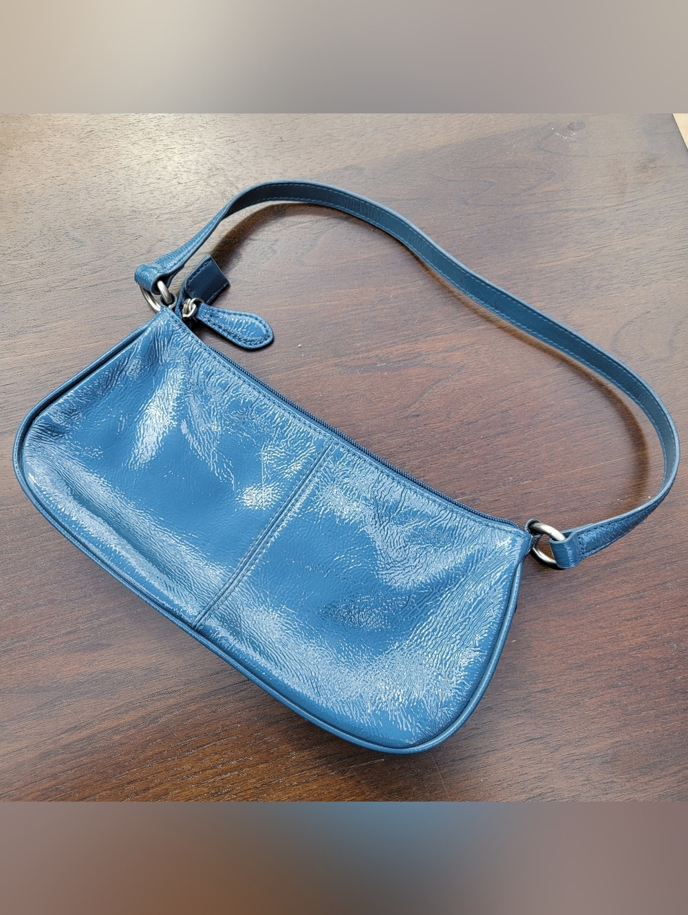 Wilson Leather Slate Blue Baguette Shoulder Bag Vintage 2004 - Picture 2 of 7